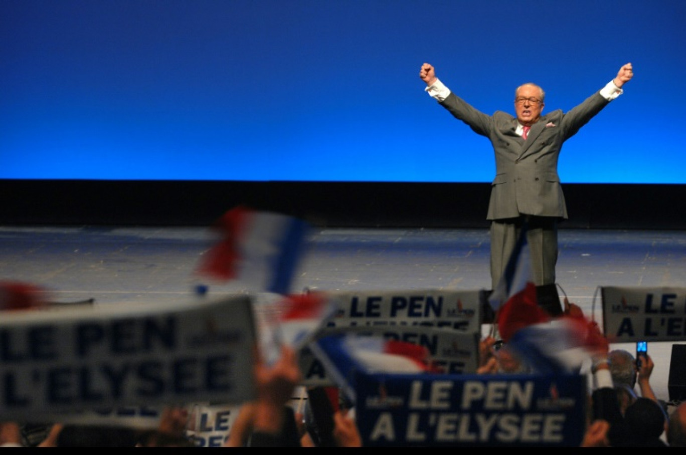 Jean-Marie Le Pen le 19 avril 2007, à Nice © Martin BUREAU