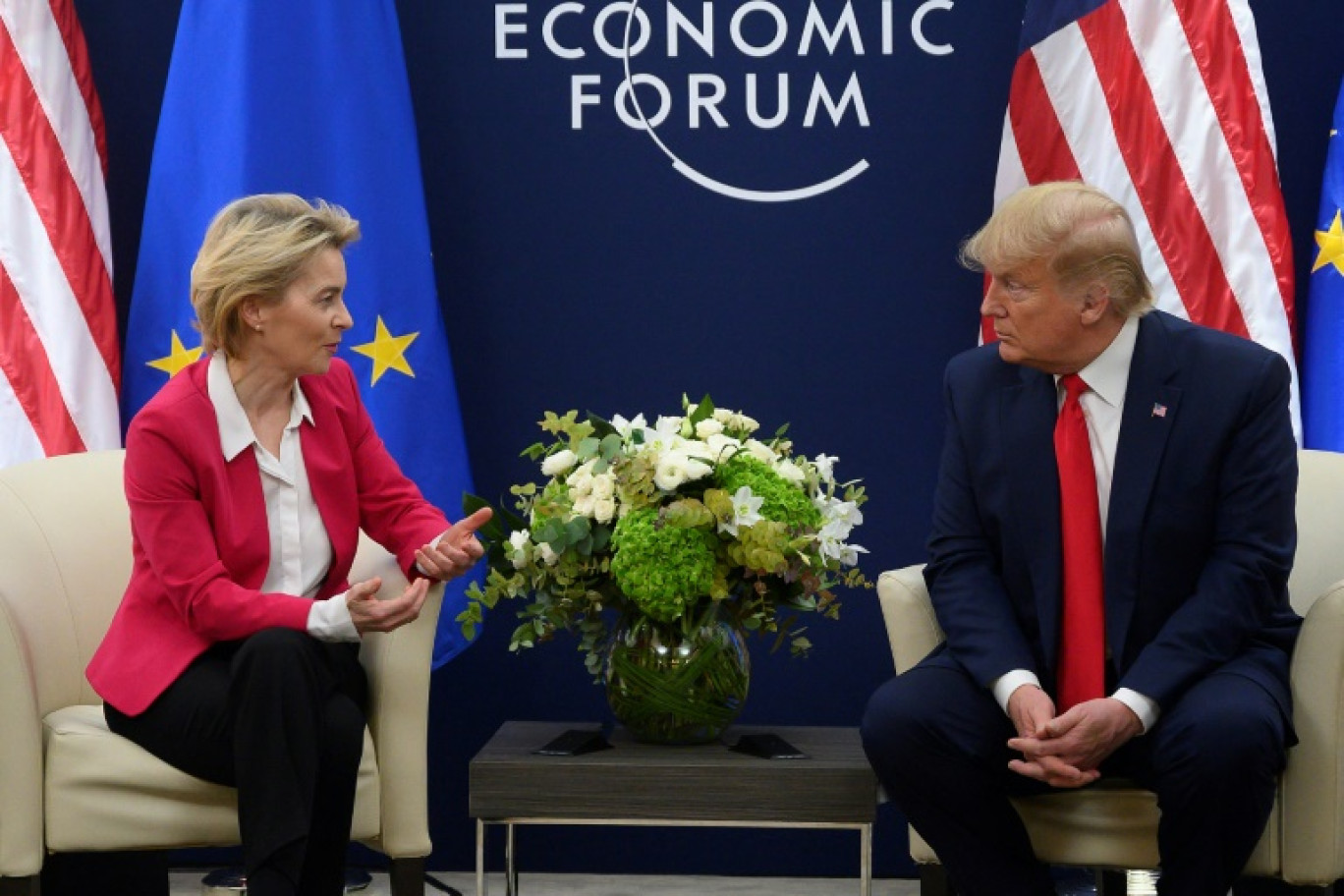 Ursula von der Leyen et Donald Trump à Davos en Suisse le 21 janvier 2020 © JIM WATSON