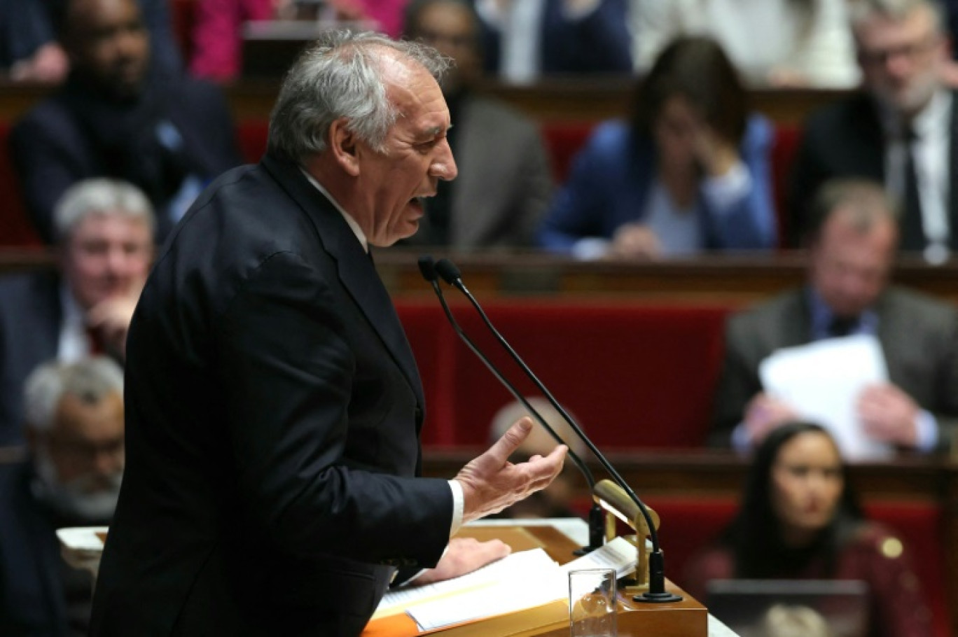 Le Premier ministre François Bayrou prononce son discours de politique générale à l'Assemblée nationale à Paris le 14 janvier 2025 © THOMAS SAMSON