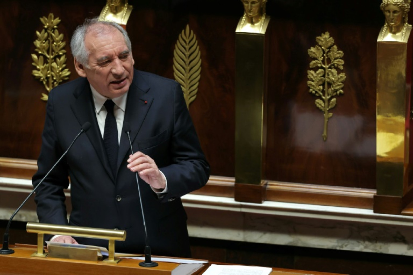 Le Premier ministre François Bayrou prononce son discours de politique générale à l'Assemblée nationale à Paris le 14 janvier 2025 © Thomas SAMSON