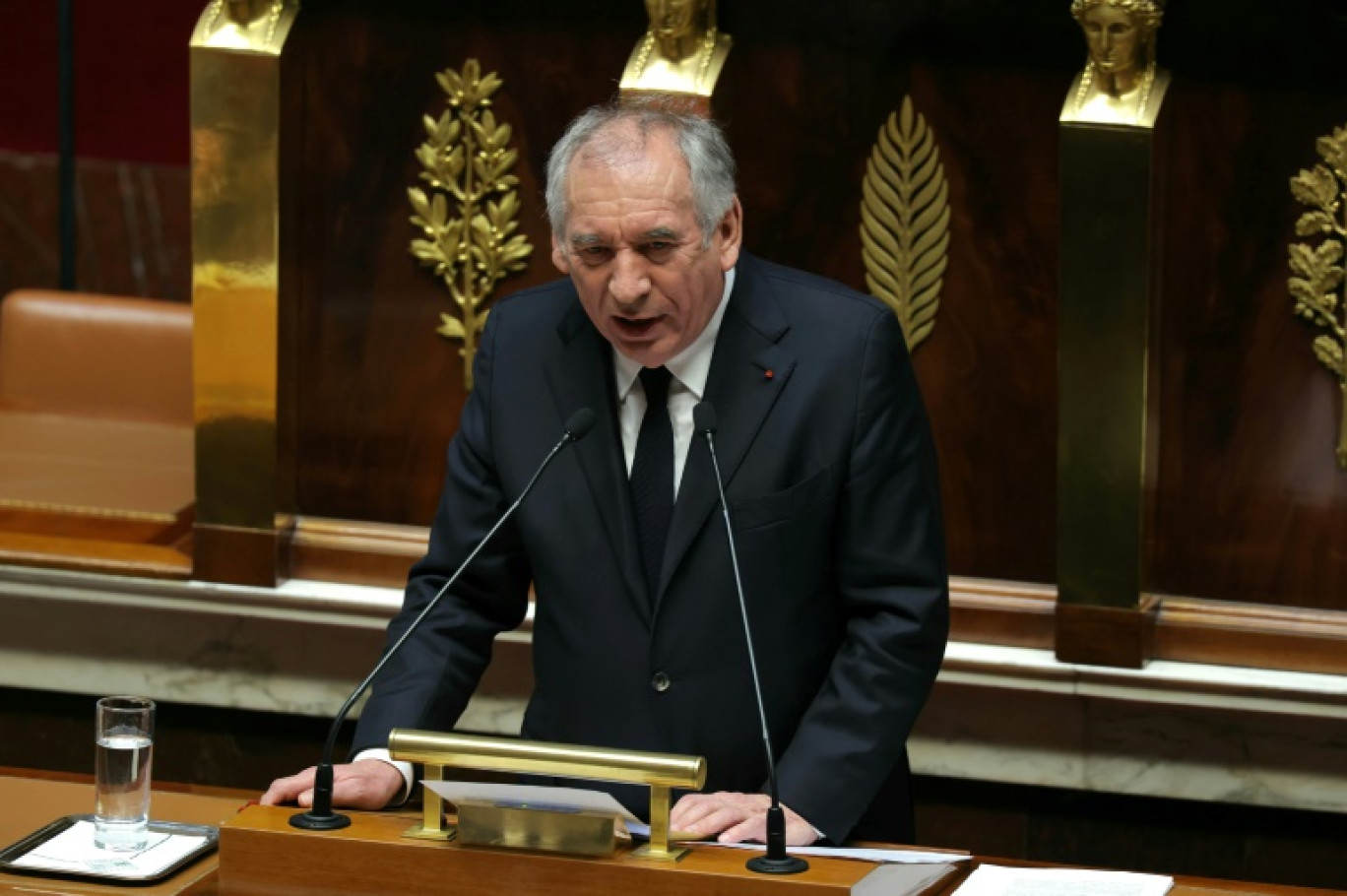 Le Premier ministre François Bayrou lors de son discours de politique générale à l'Assemblée nationale à Paris le 14 janvier 2025 © Thomas SAMSON