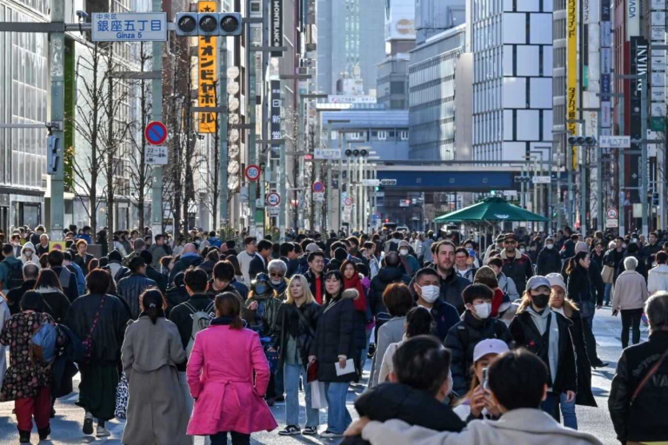 Des touristes et des passants à Tokyo, le 13 janvier 2025 ay Haoib © Richard A. Brooks