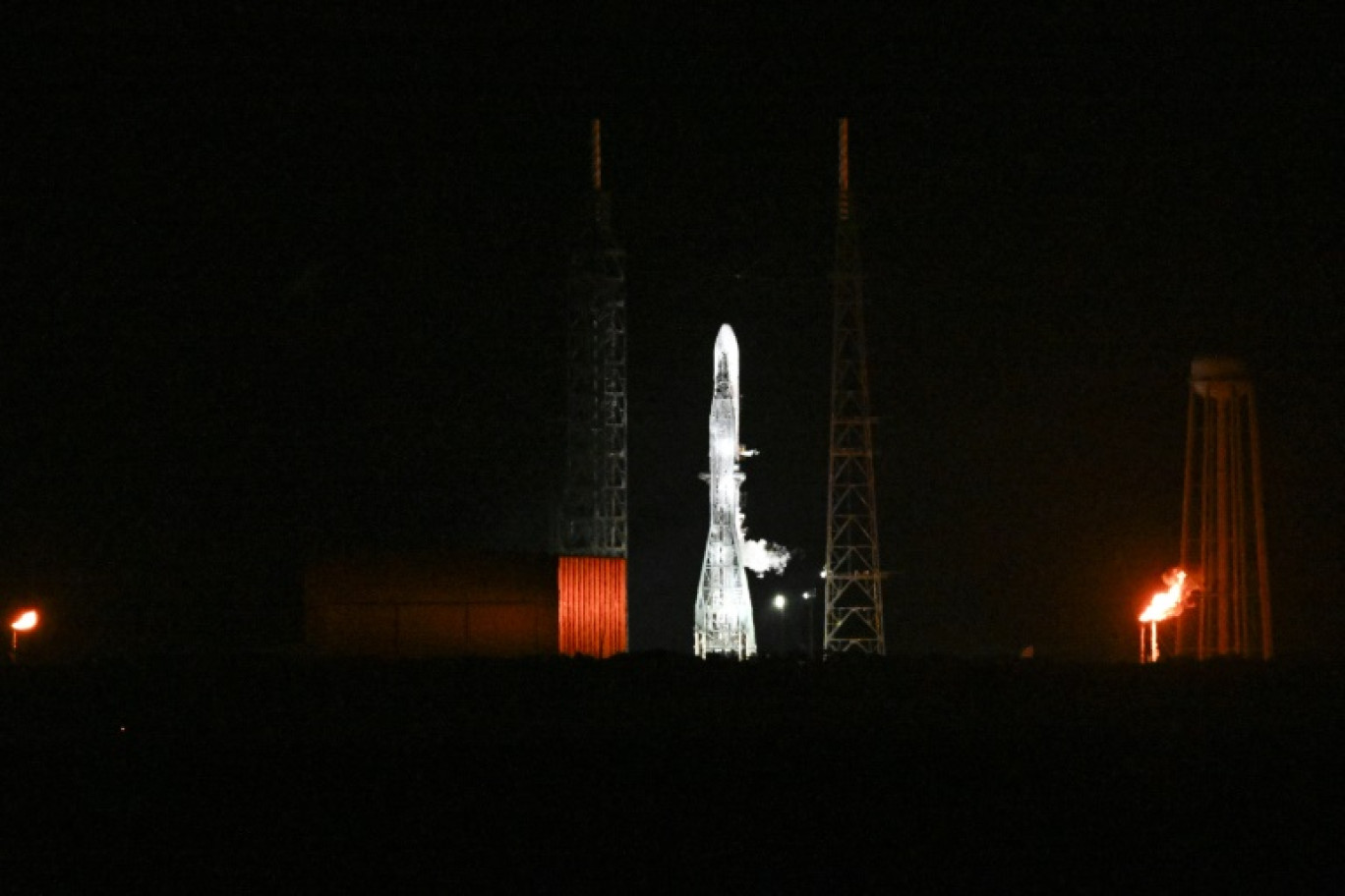 La fusée New Glenn de l'entreprise spatiale privée Blue Origin, sur la base spatiale de Cape Canaveral en Floride, le 15 janvier 2024 © Miguel J. Rodriguez Carrillo