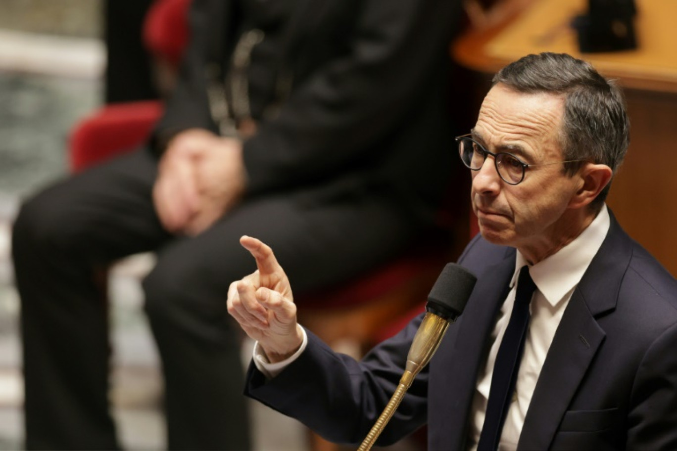 Le ministre de l'Intérieur Bruno Retailleau à l'Assemblée nationale, le 15 janvier 2025 à Paris © Thibaud MORITZ