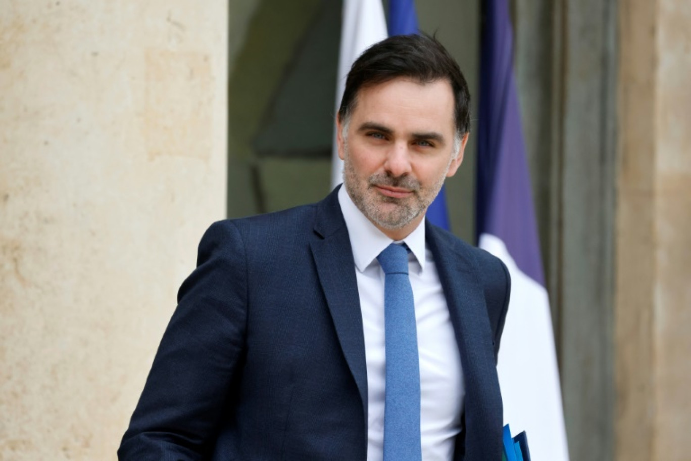 Le ministre français chargé du Commerce extérieur Laurent Saint-Martin à la sortie de l'Elysée, le 13 novembre 2024 à Paris © Ludovic MARIN