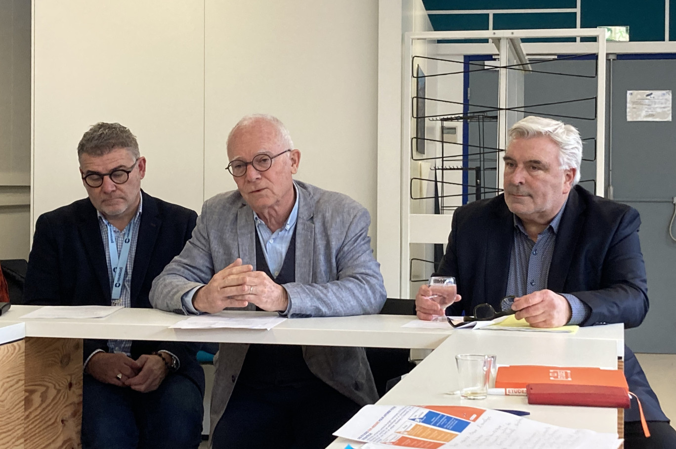 Christophe Sirugue (à gauche), directeur général de Nausicaa et (à droite), Frédéric Cuvillier, président de la Communauté d’Agglomération du Boulonnais. © Aletheia Press / M.Railane