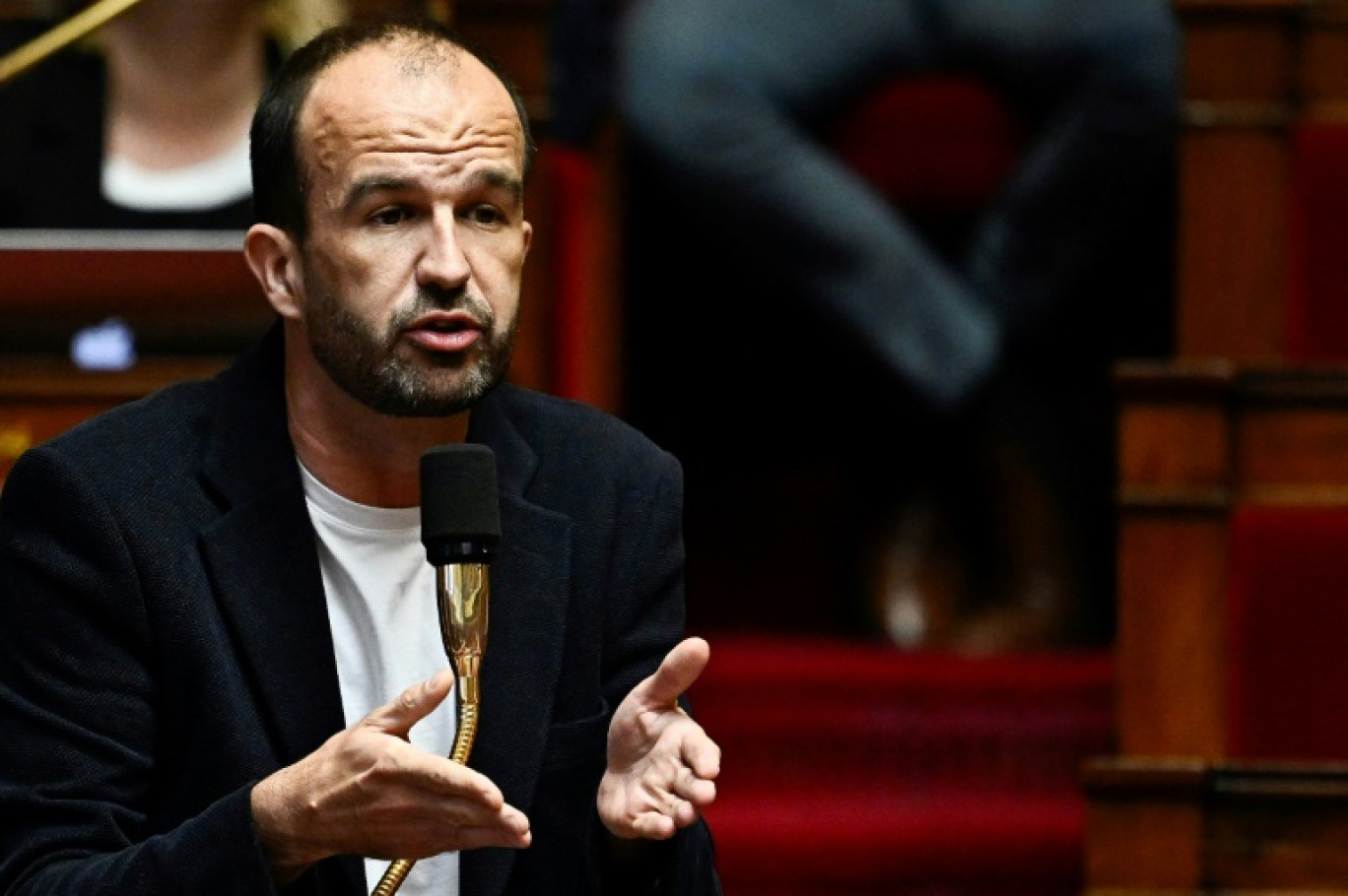 Le député La France insoumise (LFI) Manuel Bompard, à l'Assemblée nationale, le 24 octobre 2024 © JULIEN DE ROSA