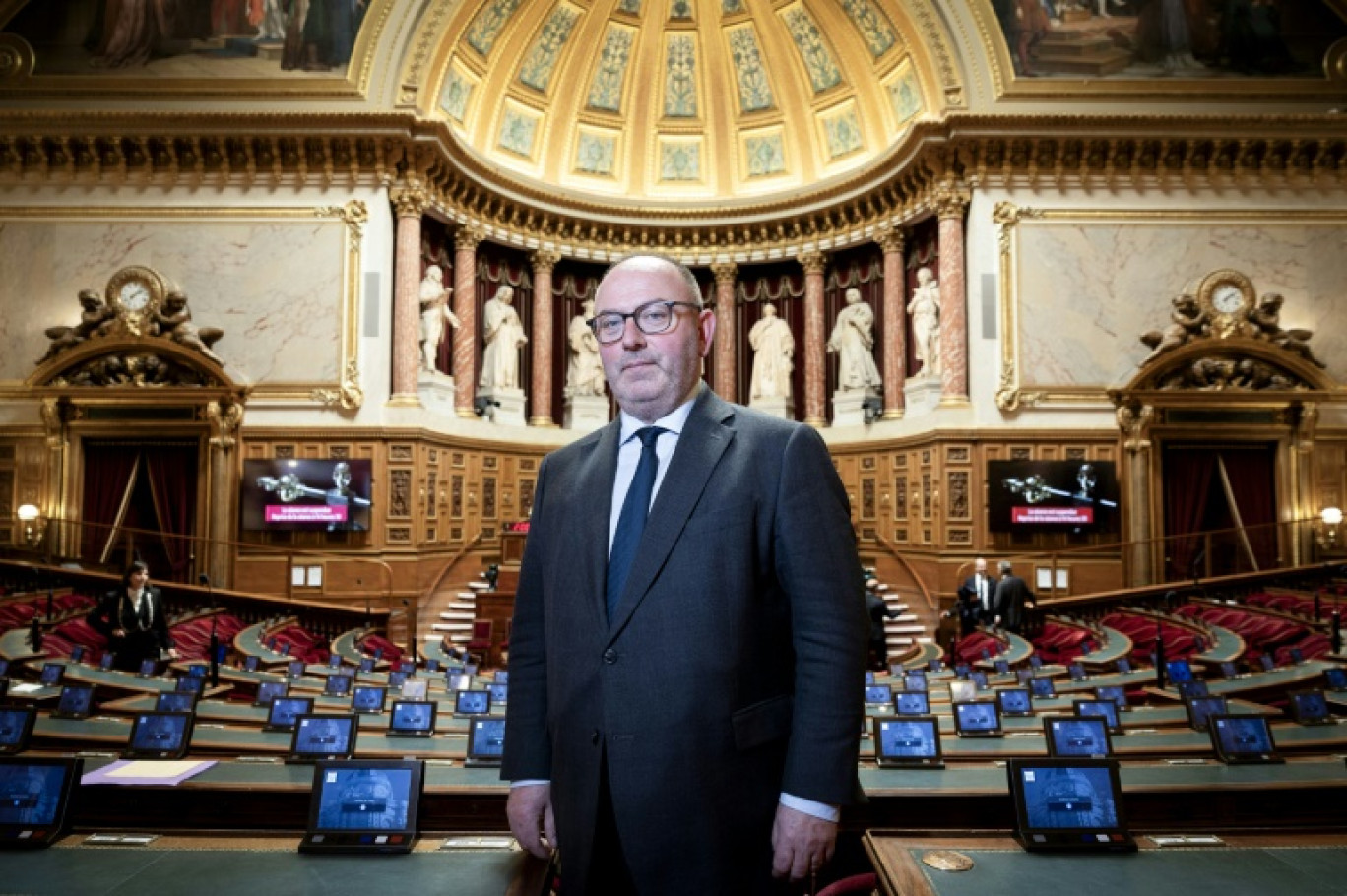 Le sénateur (LR) Laurent Duplomb dans l'hémicycle du Sénat, le 11 février 2025 à Paris © ALAIN JOCARD