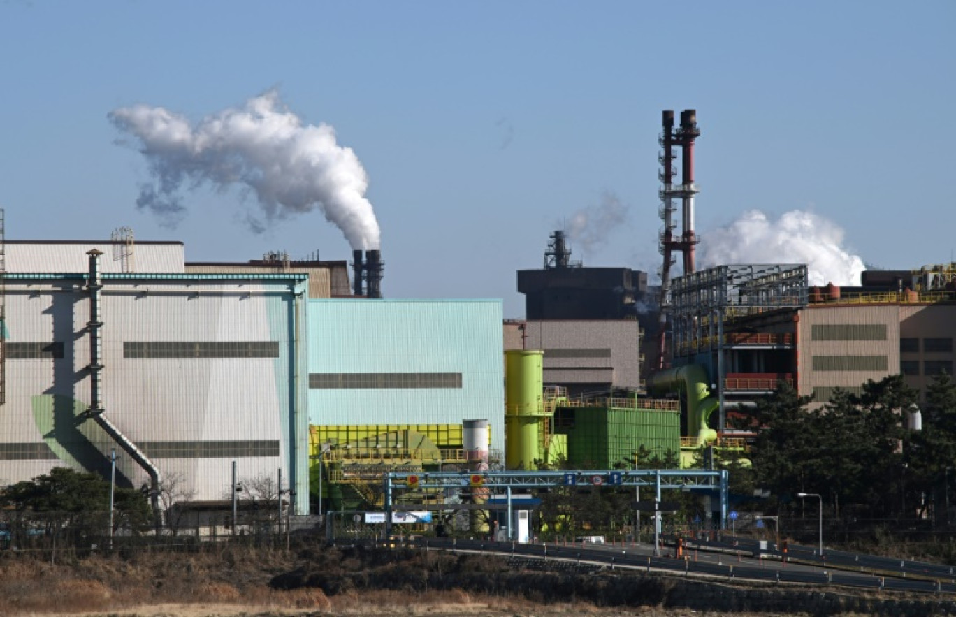 L'usine du sidérurgiste POSCO, le plus grand producteur d'acier de Corée du Sud, le 13 février 2025 à Pohan © Jung Yeon-je