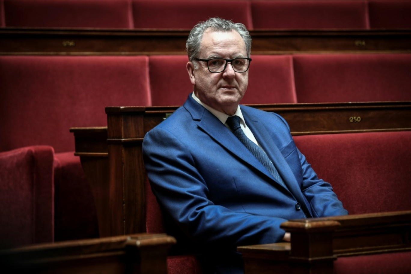 l'ancien président de l'Assemblée nationale et candidat à la présidence du conseil constitutionnel Richard Ferrand lors d'une audition par les députés de la commision des lois de l'Assemble nationale le 19 février 2025 à Paris © STEPHANE DE SAKUTIN