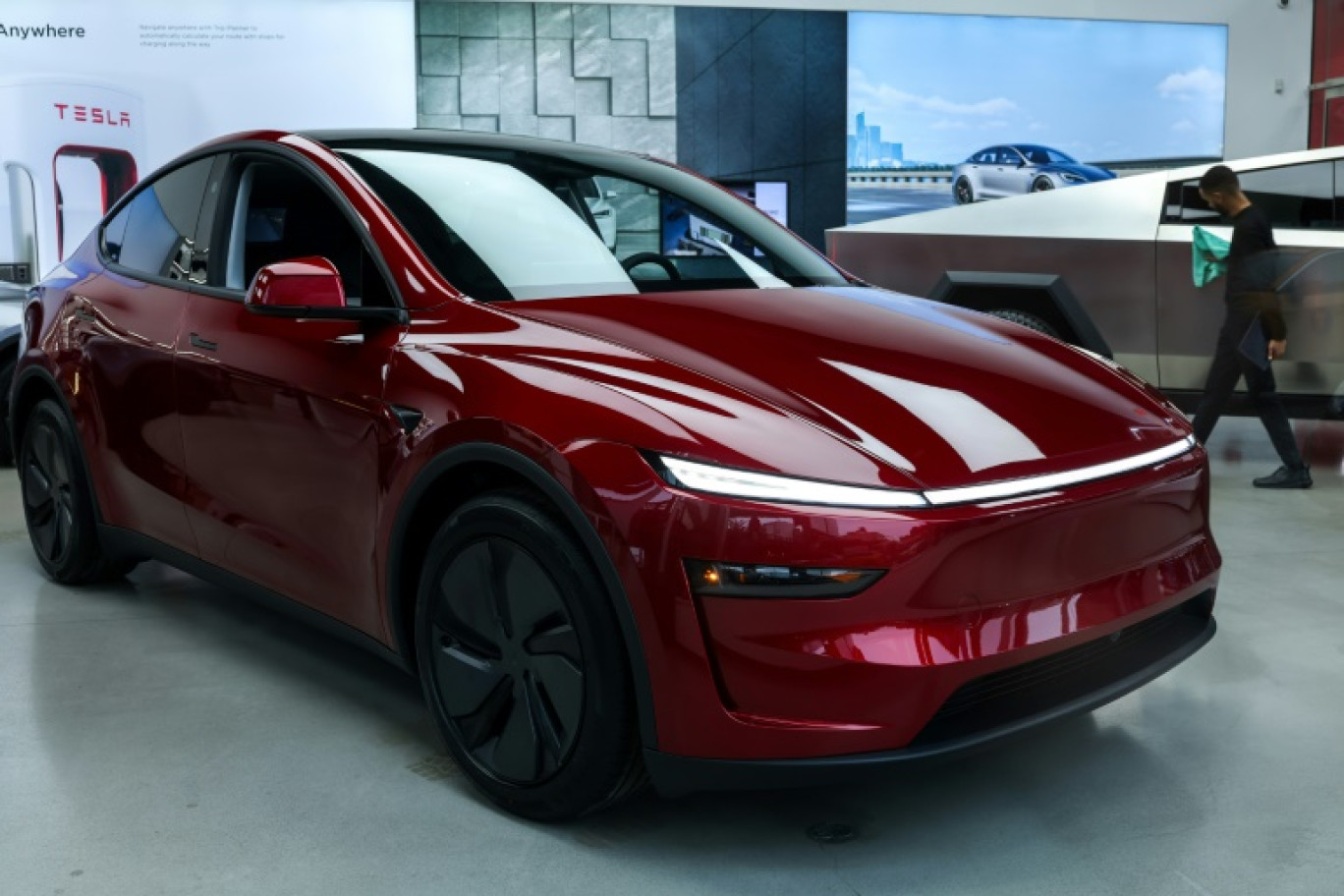 Une Tesla Model Y, à New York aux Etats-Unis, le 16 février 2025 © CHARLY TRIBALLEAU