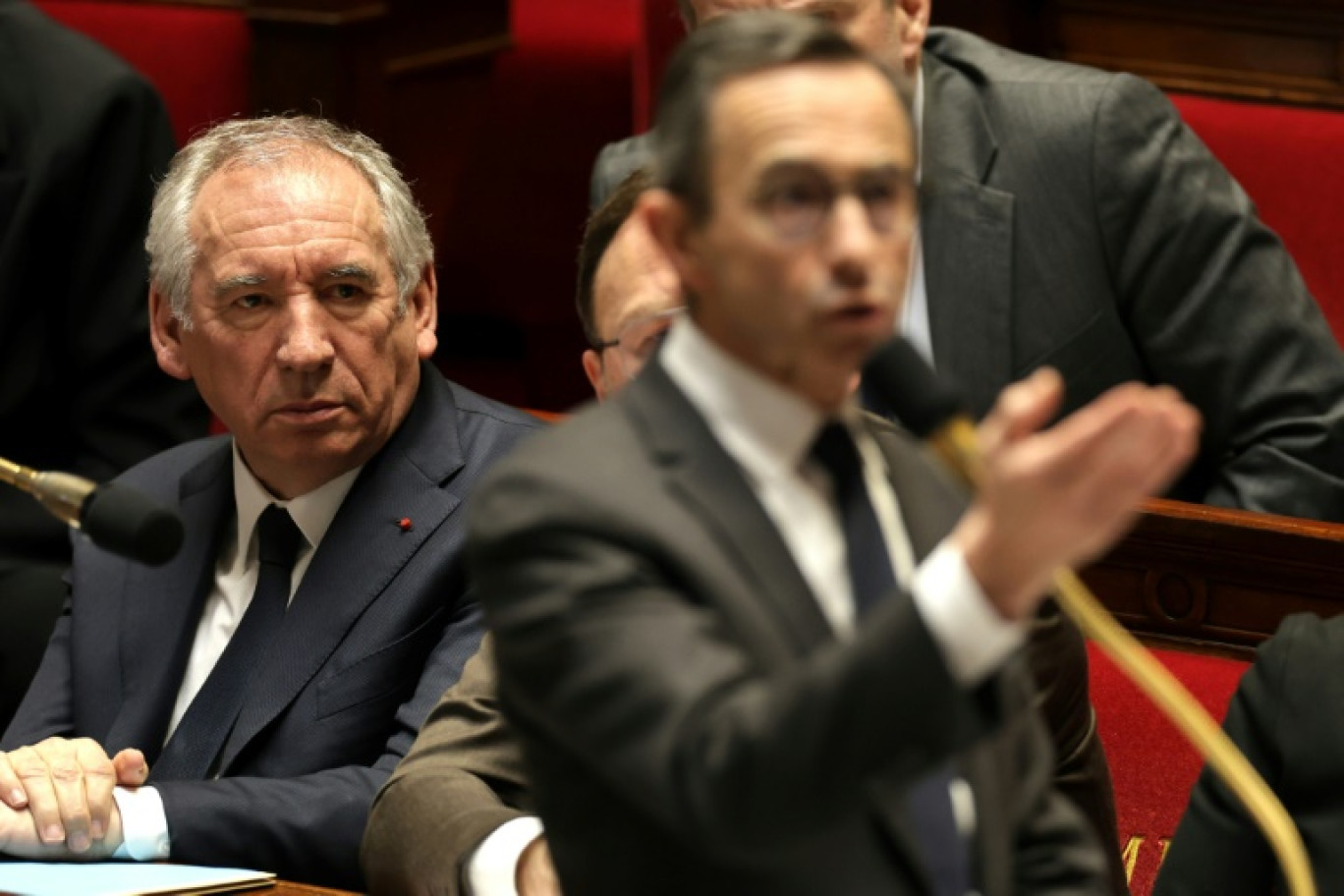 Le Premier ministre François Bayrou le 22 février 2025 à l'Hôtel Matignon à Paris © GEOFFROY VAN DER HASSELT