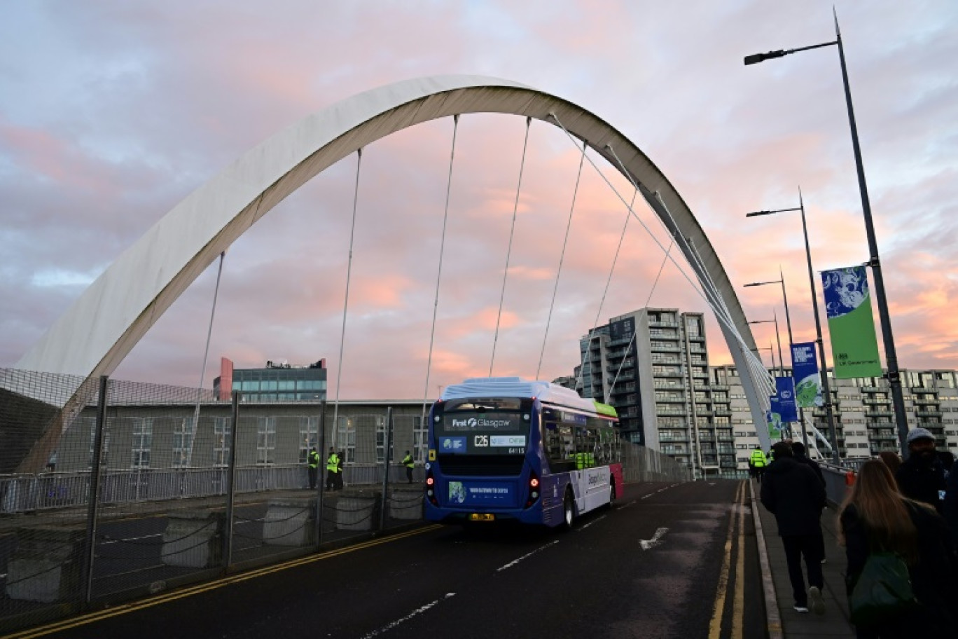 Un bus électrique à Glasgow, en Ecosse, le 2 novembre 2021 © Paul ELLIS