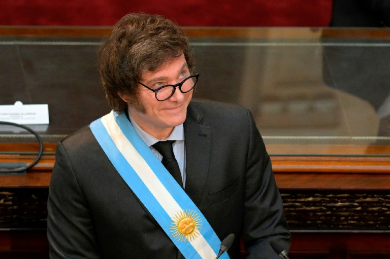 Le président argentin Javier Milei lors de son premier discours de politique générale devant le Parlement, le 1er mars 2024 à Buenos Aires © JUAN MABROMATA