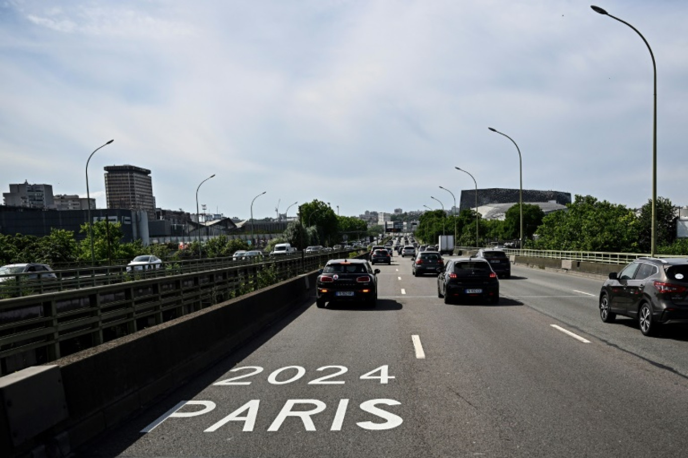 La voie du périphérique parisien réservée aux véhicules accrédités à l'occasion des JO Paris 2024 © JULIEN DE ROSA