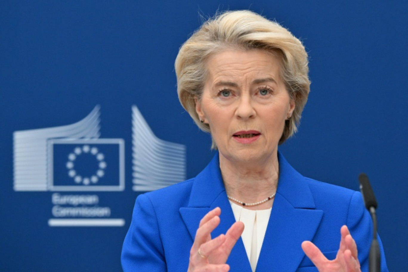 La présidente de la Commission européenne Ursula von der Leyen, à Bruxelles, le 4 mars 2025 © Nicolas TUCAT