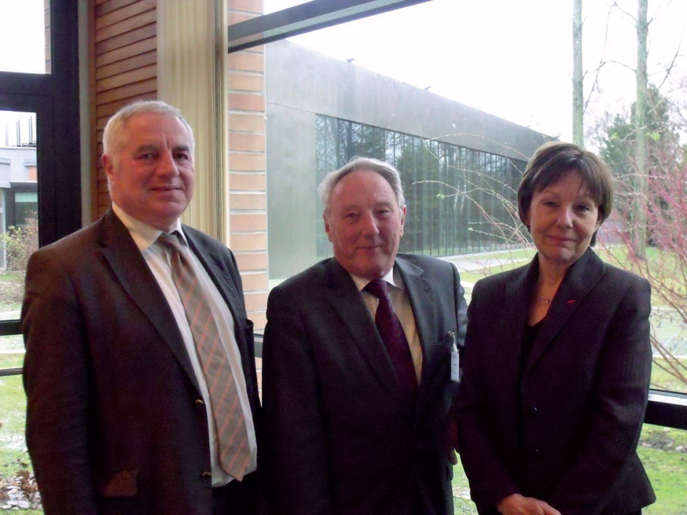 Martial Bouton, directeur général Alliance emploi, Daniel Pottier, président Alliance emploi, et Aline Jacquet-Duvaln, présidente de l’Ugef.