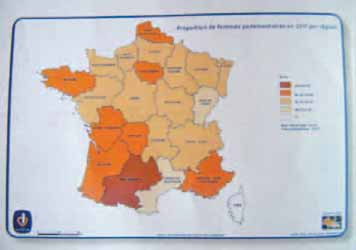 Proportion de femmes parlementaires en 2011 par région.