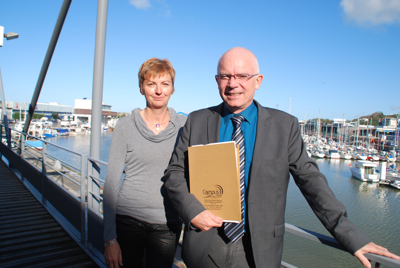 Sophie Reboul, chef de projets, et Dominique Godefroy, président du groupement d'intérêt scientifique du Campus de la Mer.