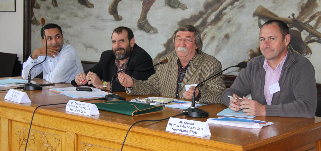 Le bureau de Bapalmois Entreprises  de gauche à droite : Sauffienne Khattou, vice-président,  Mathieu Doyen, trésorier, Bernard Segers-Petrus, président, et Fabrice Merlin, secrétaire.