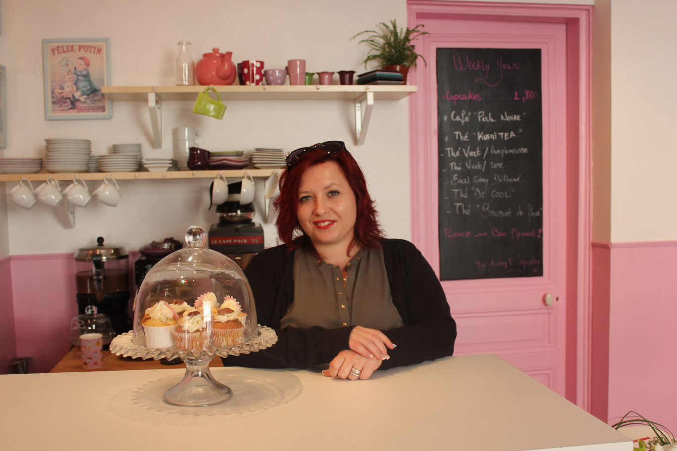 Ambiance années 50 made in USA pour la cupcakerie d'Audrey Thiebaut à Malo.