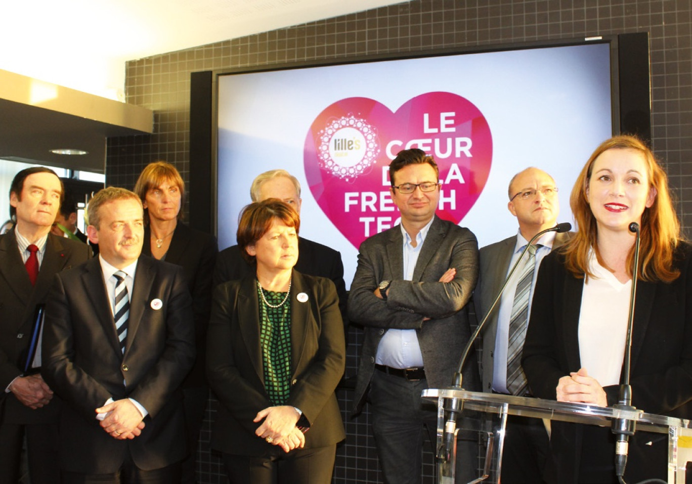 Lors de la visite d’Axelle Lemaire, secrétaire d’Etat chargée du numérique, à Euratechnologies. 