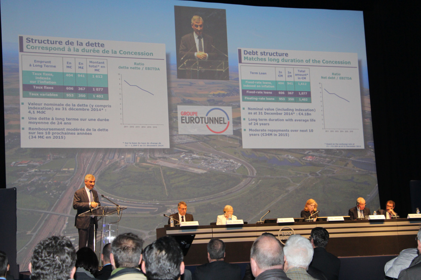 « Jacques Gounon, Pdg de Groupe Eurotunnel lors de l'assemblée générale du groupe le 29 avril dernier ».