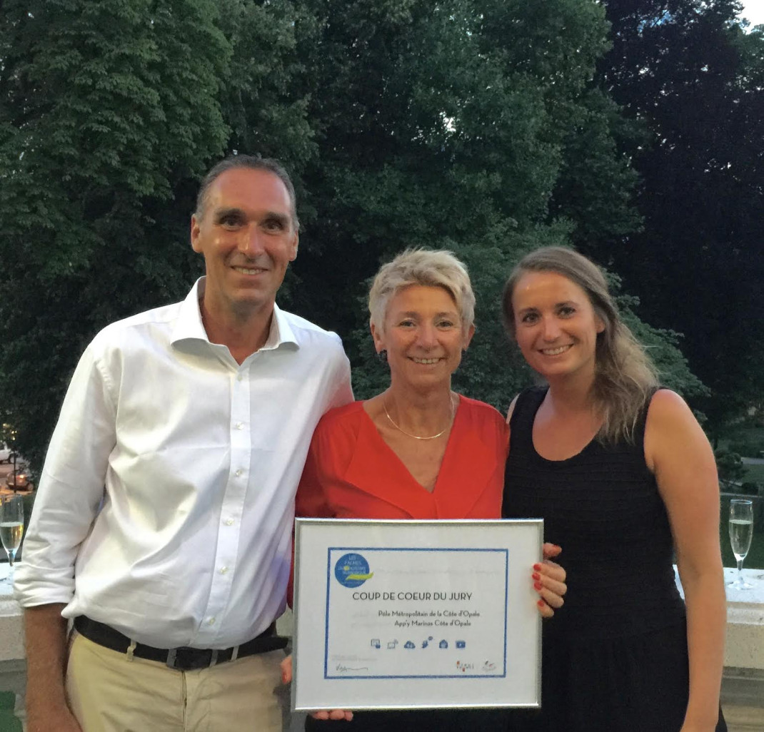 Palmes Numériques à Aix les Bains. De g. à dr. Laurent Sauval, Sylvie Logié et Claire Cocatrix (Amalgame). 