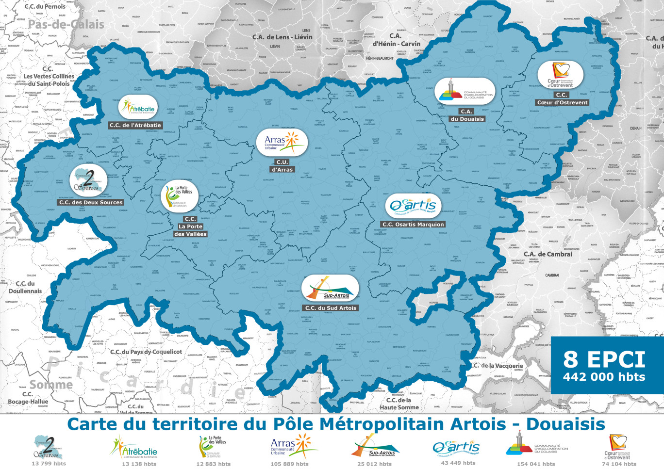 Le territoire de plus de 442 000 habitants présente une continuité territoriale propice à une association autour de projets partagés.