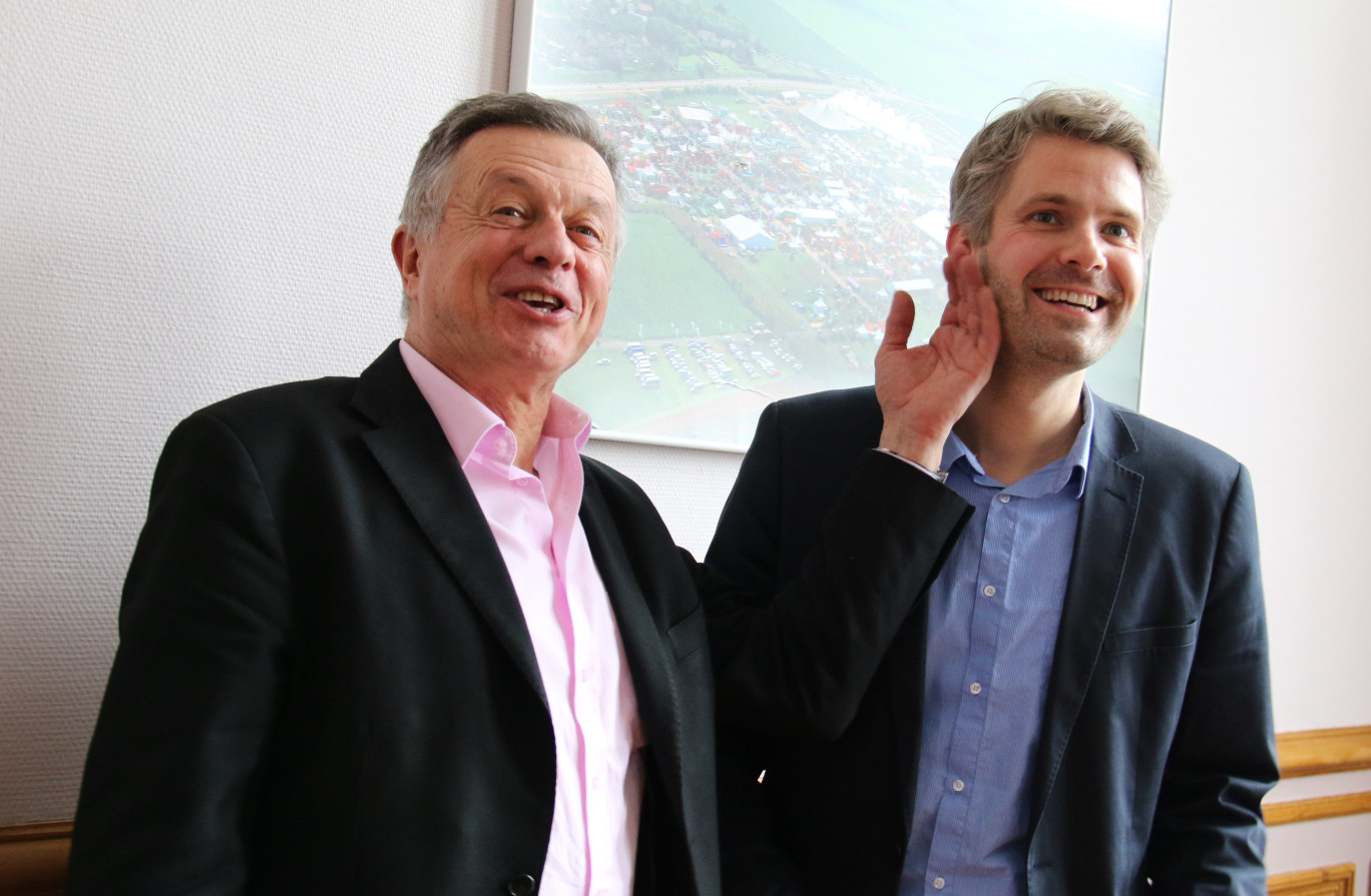 Jean-Bernard Bayard, président de Terres en fête et de la Chambre d'agriculture du Nord-Pas de Calais, et Rodrigue Przymenski du Comité régional de promotion de la Chambre d’agriculture, ont présenté le bilan de Terres en fête 2016.