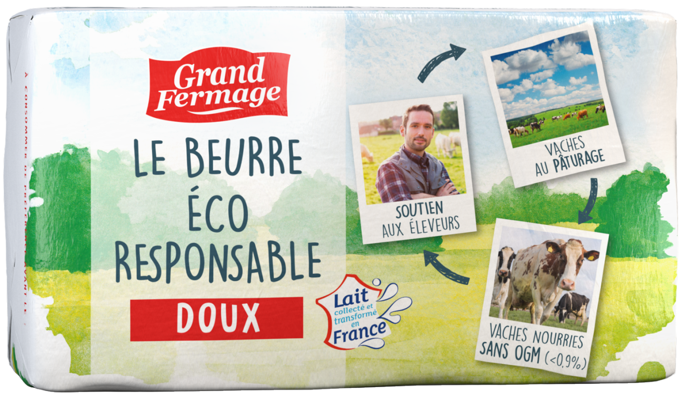 Le beurre Grand Fermage écoresponsable issu du lait Via Lacta.