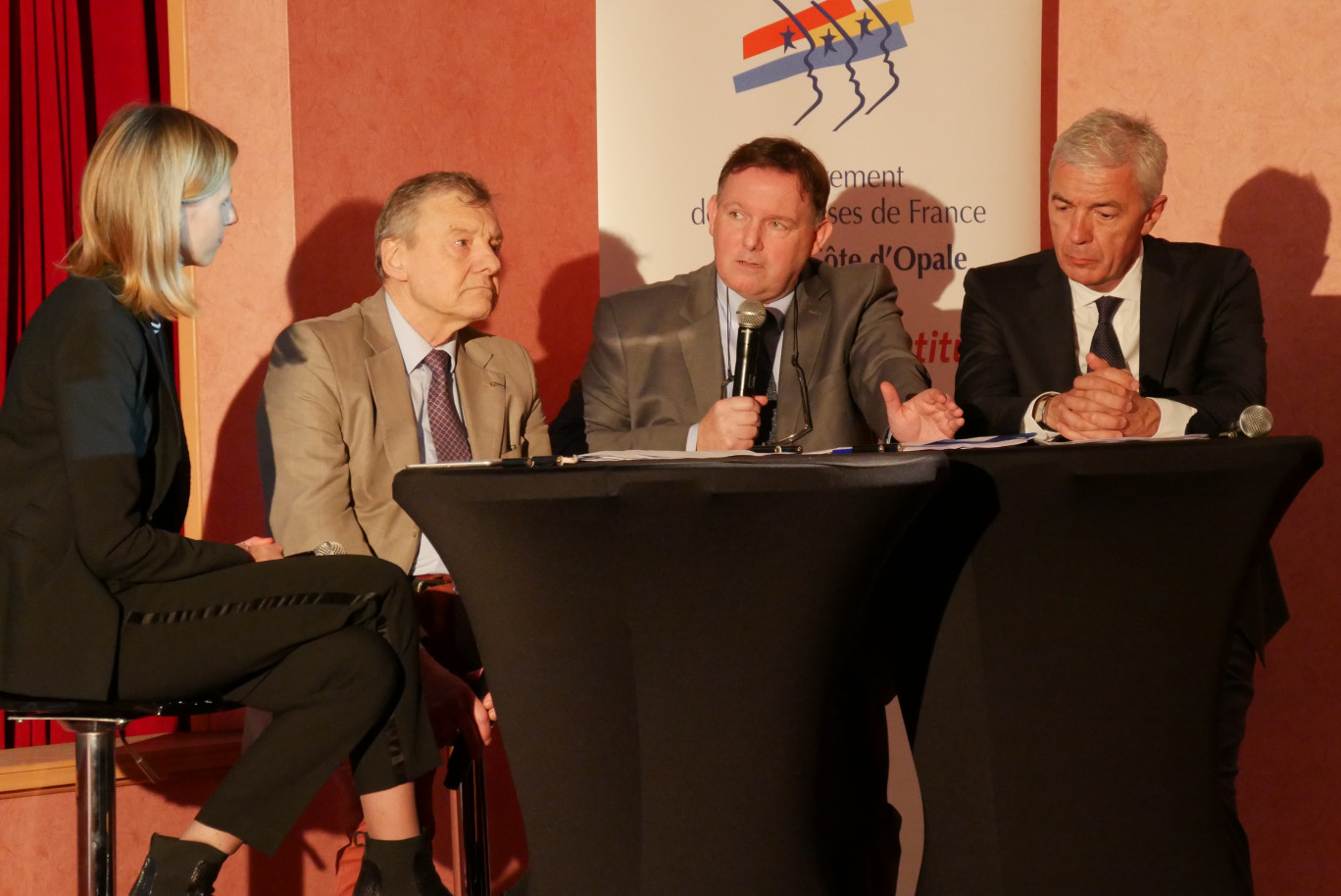 « Jean-François Didier, Vice-président du Medef Cote d’Opale, François Lavallée, Président de la CCI Littorale et son Vice-président Patrick Durand à Boulogne-sur-mer le 14 janvier dernier ». Crédit MR Aletheia Press