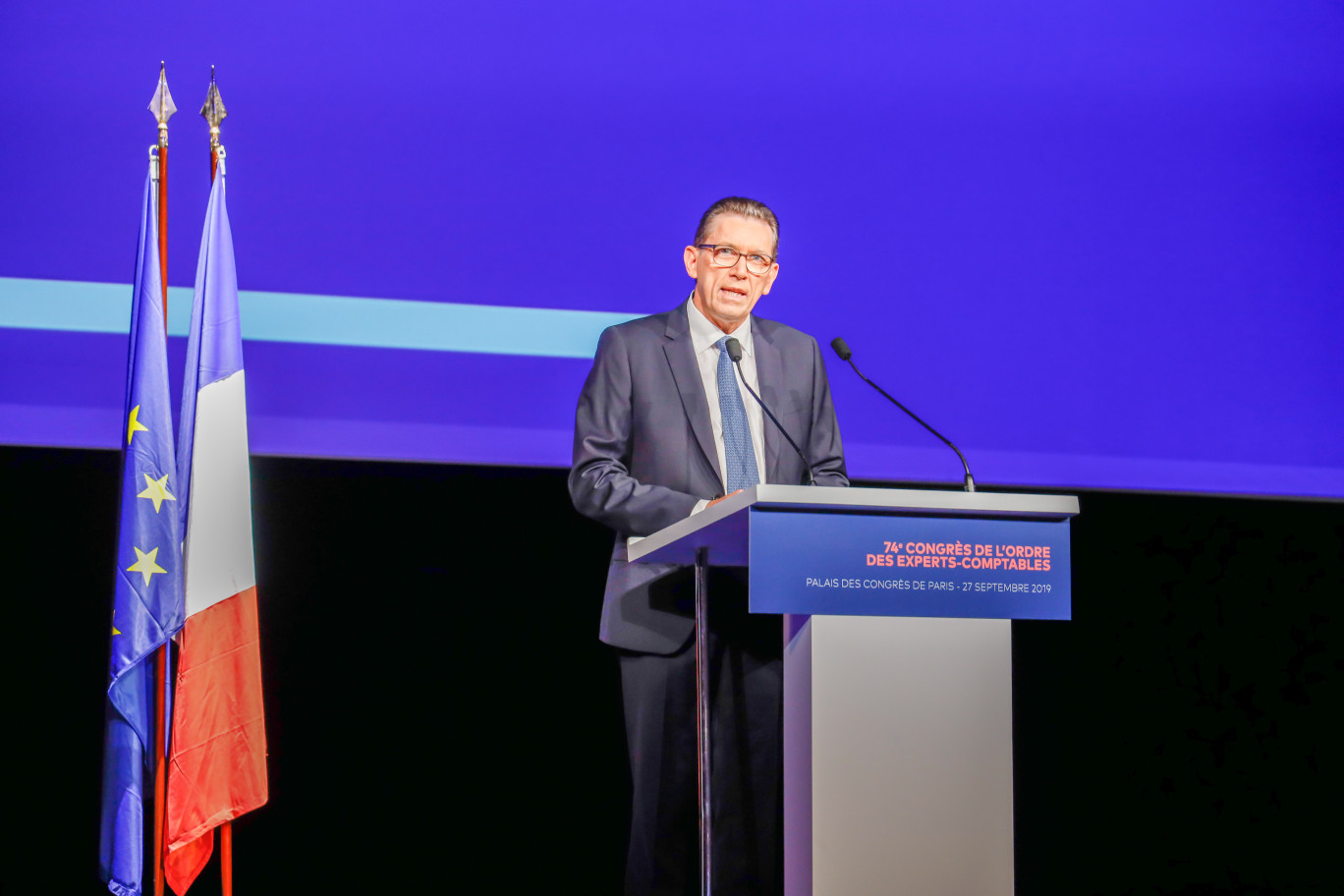 Charles-René Tandé lors du dernier congrès de l'Ordre des experts-comptables.