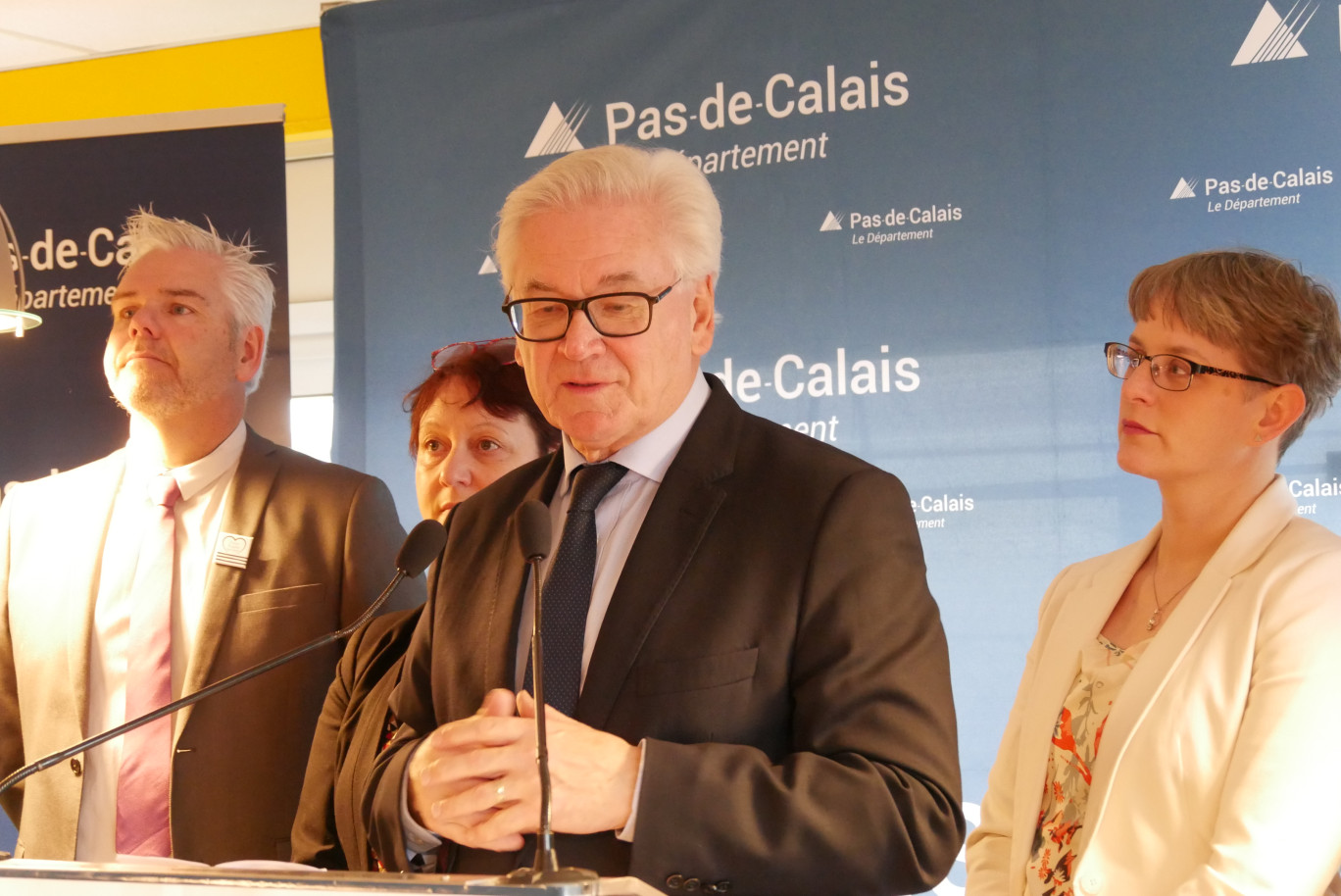 Jean-Claude Leroy, président du Conseil Départemental du Pas-de-Calais au port d’Etaples le 8 février dernier ».Crédits SLR Aletheia Press