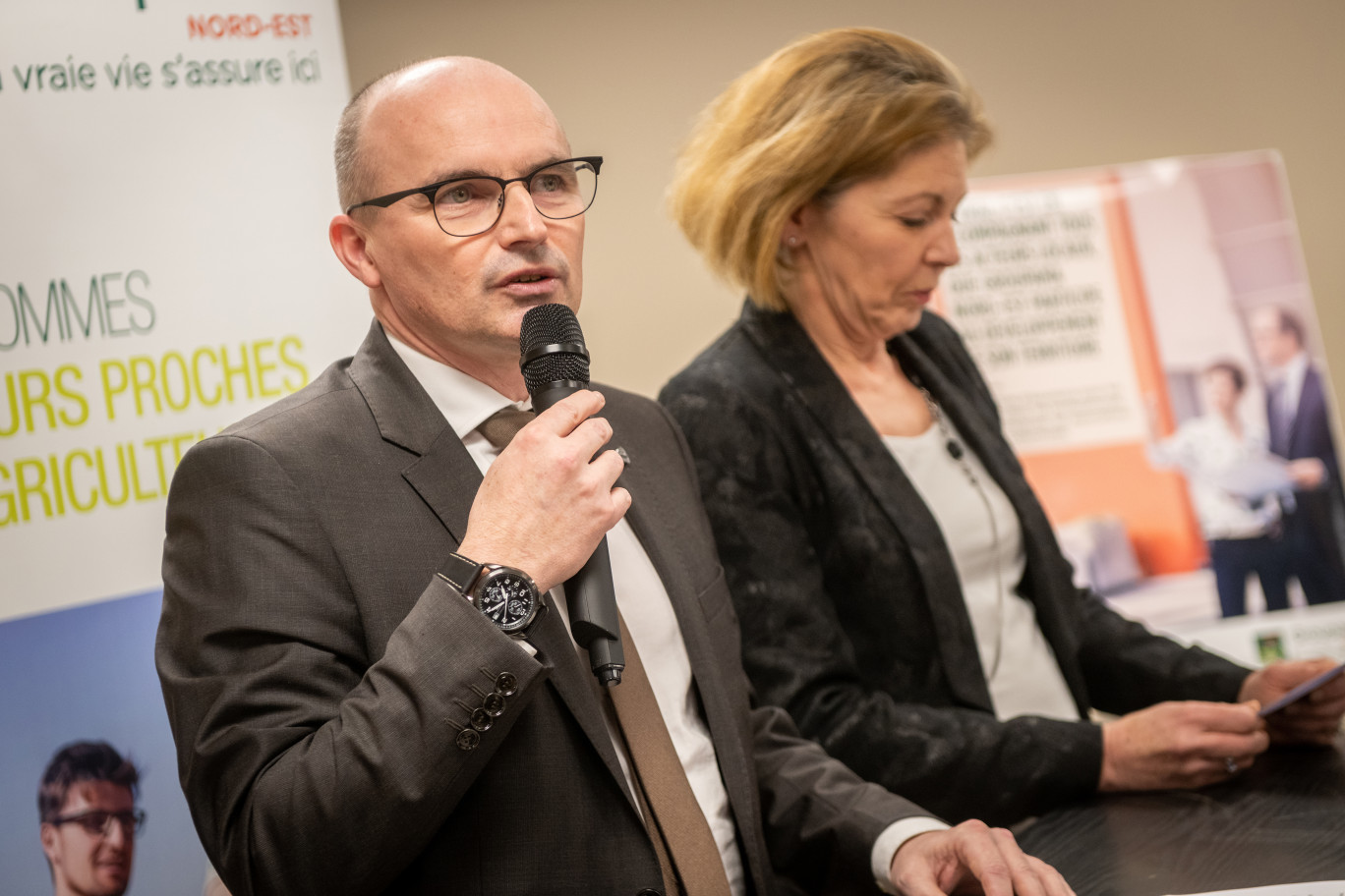 Laurent Louis, directeur départemental de Groupama Nord-Est, lors de l'inauguration.