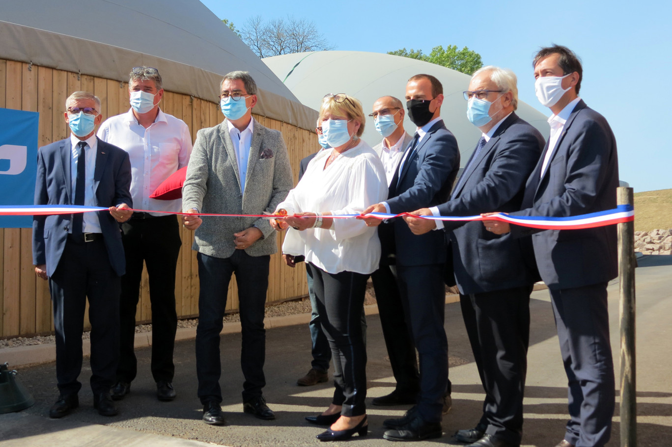 La première unité de méthanisation raccordée au réseau de transport de gaz de la MSE a été inaugurée le 11 septembre à Haraucourt-sur-Seille. Crédit photo : MSE.