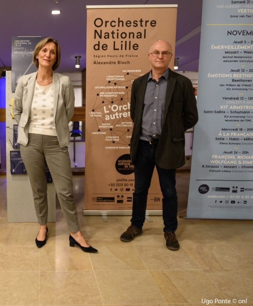 Corinne Wallaert et François Bou, directeur général de l'Orchestre national de Lille.