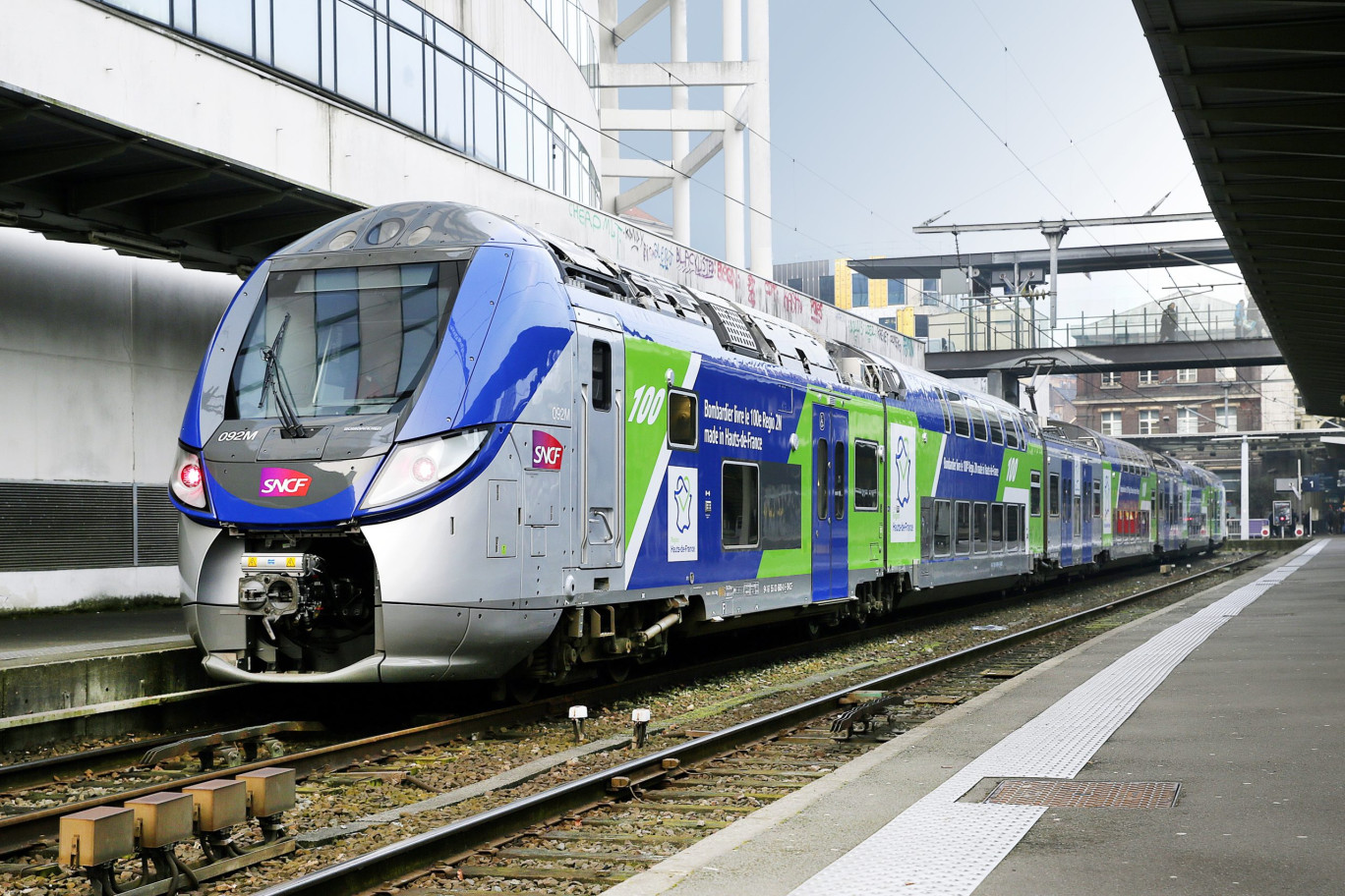 Nouveau pelliculage Hauts-de-France sur les rames TER Lille Flandres le 10 février 2017.(c)Dominique Bokalo